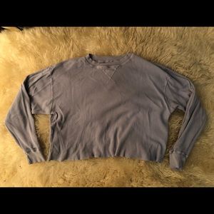 Brandy Melville Waffle Knit Cropped Shirt